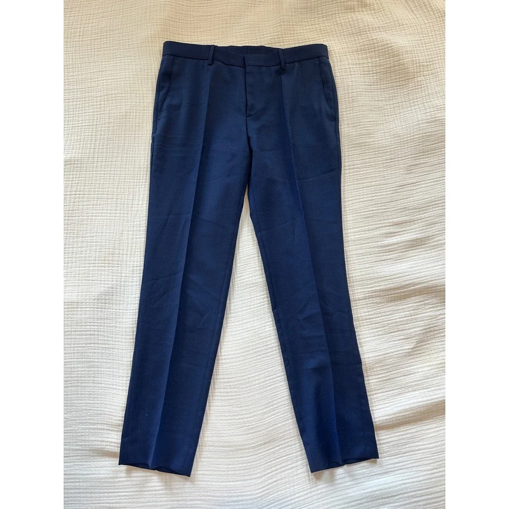 Hugo Boss Wool Suit 36S Jacket 32R Pants Navy Blue 2-Piece Blazer Coat 2 Button